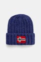 Napapijri czapka z domieszką wełny SEMIURY gruba niebieski NP0A4GMHB3B1