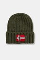 Napapijri czapka z domieszką wełny dziecięca SEMIURY z domieszką wełny zielony NP0A4GMHG0A1