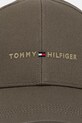 Tommy Hilfiger czapka z daszkiem bawełniana AM0AM13431 zielony AW25