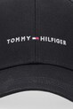 Tommy Hilfiger czapka z daszkiem bawełniana AM0AM13431 czarny AW25