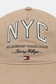 Βαμβακερό καπέλο του μπέιζμπολ Tommy Hilfiger AM0AM13562 μπεζ AW25