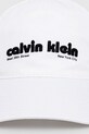 Calvin Klein czapka z daszkiem bawełniana LV04G5061G biały AW25