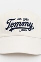 Βαμβακερό καπέλο του μπέιζμπολ Tommy Jeans AM0AM13550 λευκό AW25