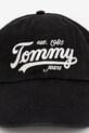 Bombažna bejzbolska kapa Tommy Jeans AM0AM13550 črna AW25