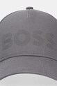 Βαμβακερό καπέλο του μπέιζμπολ BOSS Green 50544417 γκρί AW25