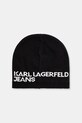 Karl Lagerfeld Jeans căciulă din bumbac cu modele negru A3M33113