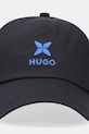 Hugo Blue șapcă de baseball din bumbac 50544441 negru AW25