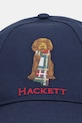 Hackett London czapka z daszkiem bawełniana HM0400046 granatowy AW25