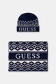 Guess czapka i szalik z dodatkiem wełny z domieszką wełny granatowy M5BZ44.Z4142