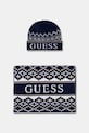 Guess czapka i szalik z dodatkiem wełny z domieszką wełny granatowy M5BZ44.Z4142
