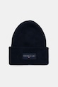 Βαμβακερό Σκούφος Tommy Jeans βαμβάκι σκούρο μπλε AM0AM13666