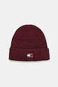 Bavlnená čiapka Tommy Jeans bavlna burgundské AM0AM13669