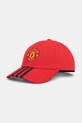 Bombažna bejzbolska kapa adidas Performance MANCHESTER UNITED Našitek rdeča JM3052
