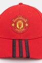 Bombažna bejzbolska kapa adidas Performance MANCHESTER UNITED JM3052 rdeča AW25