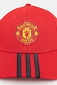 adidas Performance șapcă de baseball din bumbac MANCHESTER UNITED JM3052 rosu AW25