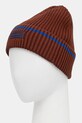 Akcesoria Calvin Klein czapka z domieszką wełny dziecięca LV04D8054G brązowy