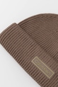 Akcesoria Calvin Klein czapka z dodatkiem wełny LV04D8058G brązowy