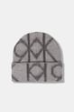 Calvin Klein czapka z dodatkiem wełny średniej grubości szary LV04D8071G