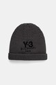 Y-3 czapka wełniana Knit Beanie gruba szary JX8309