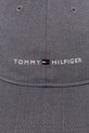 Tommy Hilfiger czapka z daszkiem bawełniana AM0AM13771 szary AW25