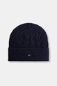 Čiapka s prímesou vlny Tommy Hilfiger tenká tmavomodrá AM0AM13588