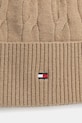 Akcesoria Tommy Hilfiger czapka z dodatkiem wełny AM0AM13588 beżowy