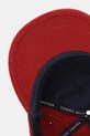 Tommy Hilfiger czapka z daszkiem wełniana czerwony AM0AM13827
