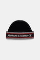 Armani Exchange czapka z dodatkiem wełny drobny wzór granatowy XM001551.AF13776