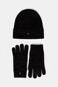 Tommy Hilfiger czapka i rękawiczki z domieszką kaszmiru 2-pack z domieszką wełny czarny AM0AM13806