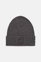 Шапка з вовною BOSS тонкий сірий 50522444