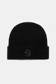 BOSS căciulă de lână uni negru 50522444