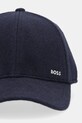 BOSS czapka z daszkiem z dodatkiem wełny 50550616 granatowy AW25