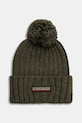 Napapijri czapka z domieszką wełny Fea 2 gruba zielony NP0A4GKAG0A1