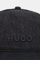 HUGO czapka z daszkiem z dodatkiem wełny 50550627 czarny AW25
