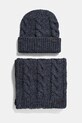 Barbour czapka i szalik melanż granatowy MGS0096