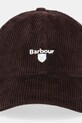 Barbour czapka z daszkiem sztruksowa Preston Cord MHA0911 brązowy AW25