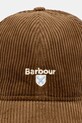 Barbour czapka z daszkiem bawełniana Preston Cord Cap MHA0911BE51 beżowy AW25