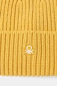 Akcesoria United Colors of Benetton czapka z dodatkiem wełny 12PAUA00X żółty