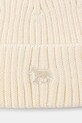 Akcesoria Maison Kitsuné czapka wełniana Baby Fox Beanie PW06102KT1022 beżowy