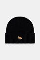 Maison Kitsuné cotton beanie Baby Fox Beanie cotton black PW06103KT1140