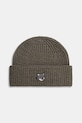 Вовняна шапка Maison Kitsuné Fox Head Large Beanie вовна зелений PM06112KT1022
