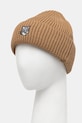 Maison Kitsuné berretto in lana Fox Head Large Beanie PM06112KT1022 marrone AW25