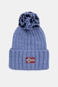 Шапка с примесью шерсти Napapijri Semiury аппликация голубой NP0A4GKCB3E1