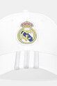 Βαμβακερό καπέλο του μπέιζμπολ adidas Performance REAL MADRID JX1635 λευκό AW25