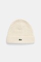 Lacoste czapka z dodatkiem wełny średniej grubości beżowy RB8203