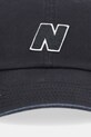 New Balance czapka z daszkiem bawełniana LAH51005BK czarny AW25