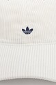 Κοτλέ καπέλο μπέιζμπολ adidas Originals JW8019 λευκό AW25
