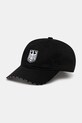VETEMENTS czapka z daszkiem bawełniana Polizei bawełna czarny UH76CA300BW