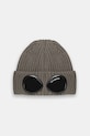 Volnena kapa C.P. Company Našitek siva 19CMAC742A005509A
