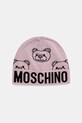 Moschino căciulă de lână cu modele roz M3321.65443